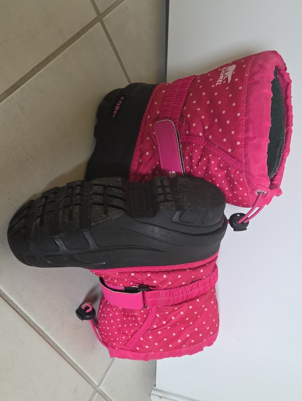 Sorel Kids Hot Pink Polka Dot Snow Boots